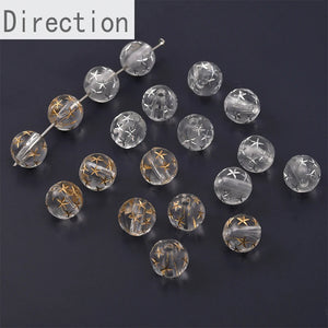 Golden Five-Pointed Star Round Beads String DIY Jewelry Loose Beads
