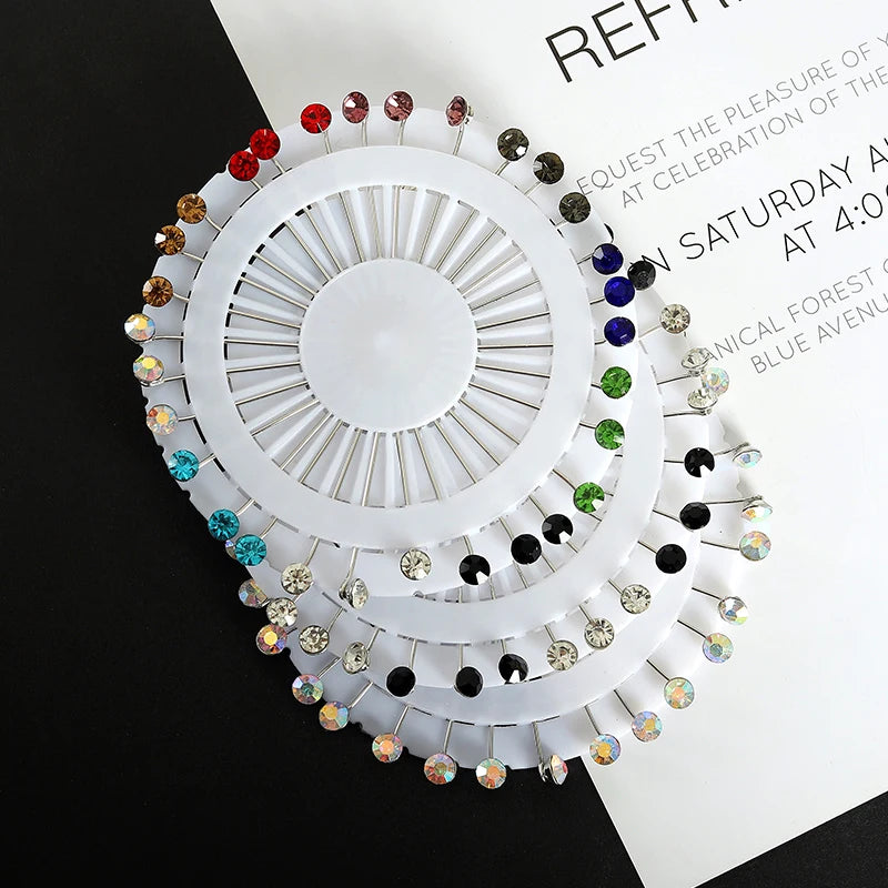 Crystal Rhinestone Headscarf Pins Multicolor Scarf Clips