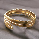 Fkewy Leaves Bracelets Plated Charm Cuff Bangles for Women
