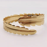 Fkewy Leaves Bracelets Plated Charm Cuff Bangles for Women
