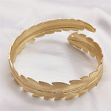 Fkewy Leaves Bracelets Plated Charm Cuff Bangles for Women