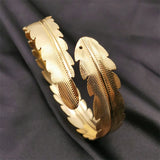 Fkewy Leaves Bracelets Plated Charm Cuff Bangles for Women