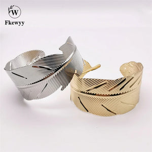 Fkewy Leaf Bracelet Ethnic Charm Bangles