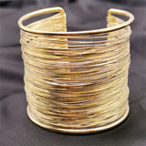 Ethnic Style Golden Bangles Round Cuff Bracelets Manual Weave Classic Jewelry