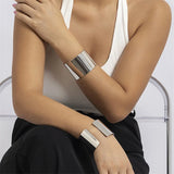 Retro Geometric Glossy Cuff Bracelet