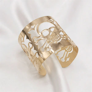 Goth Skull Bracelet Women Punk Jewelry Plated