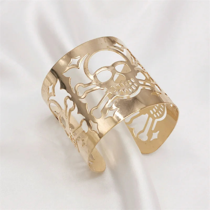 Goth Skull Bracelet Women Punk Jewelry Plated