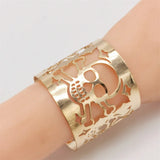 Goth Skull Bracelet Women Punk Jewelry Plated