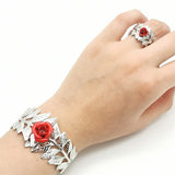 Gothic Rose Bracelet Set Vintage Retro Jewelry for Women