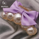Sweet Wedding Hairpins Bowknot Pearl Tiara Headbands for Hair Woman