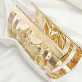 Fkewyy Bracelet For Women Hollow Out Plated Cuff Punk