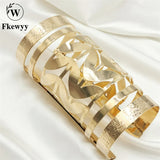 Fkewyy Bracelet For Women Hollow Out Plated Cuff Punk