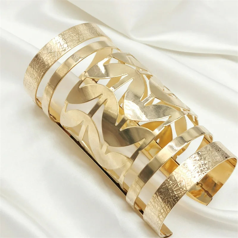 Fkewyy Bracelet For Women Hollow Out Plated Cuff Punk