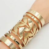 Fkewyy Bracelet For Women Hollow Out Plated Cuff Punk