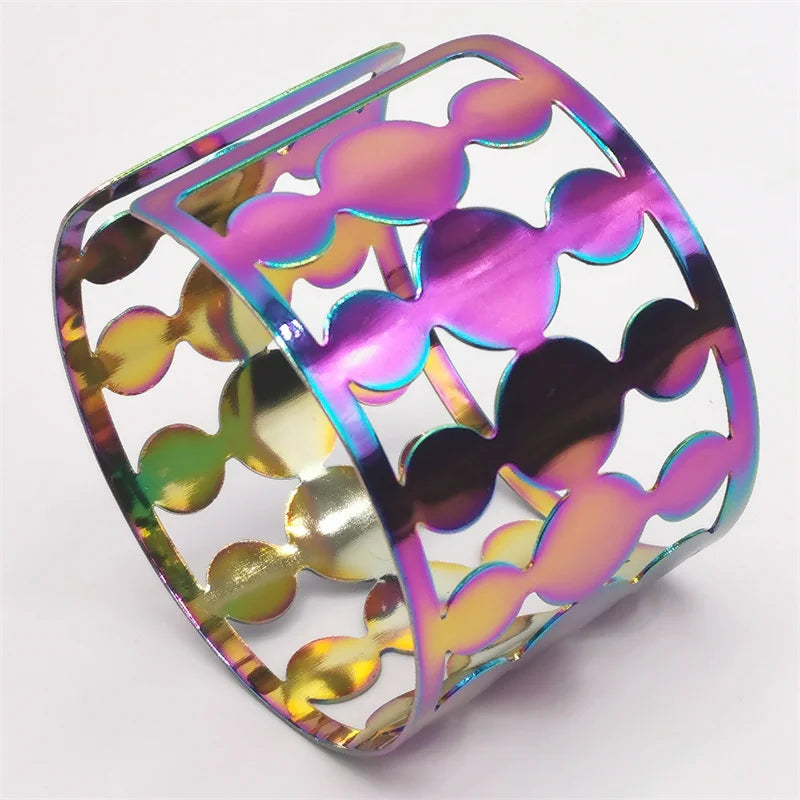 Colorful Geometry Gothic Cuff Bracelet Hollow Out Jewelry Accessories