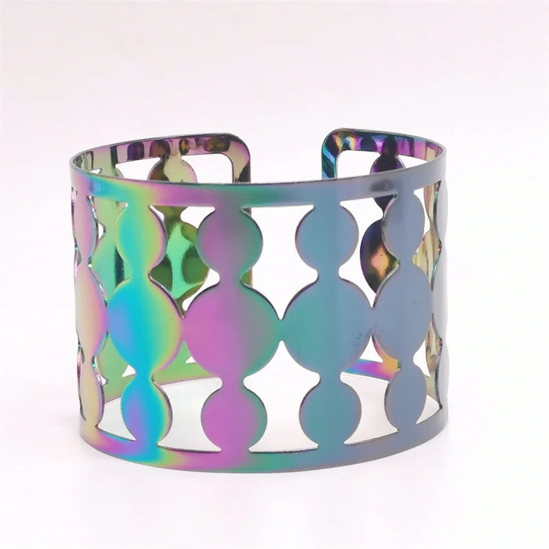 Colorful Geometry Gothic Cuff Bracelet Hollow Out Jewelry Accessories