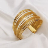 Hollow Out Plated Cuff Bracelet for Women