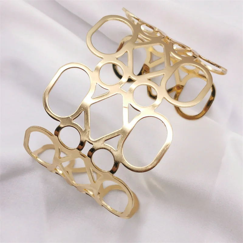 Fkewyy Jewelry Women Party Charm Cuff Bracelets Punk Geometry Accessories