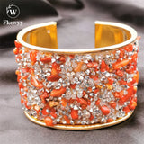 Natural Stone Bracelets Women Ethnic Style Cuff Bangle Party Gift
