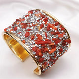 Natural Stone Bracelets Women Ethnic Style Cuff Bangle Party Gift