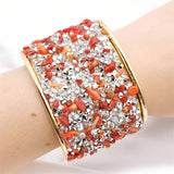 Natural Stone Bracelets Women Ethnic Style Cuff Bangle Party Gift
