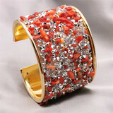Natural Stone Bracelets Women Ethnic Style Cuff Bangle Party Gift