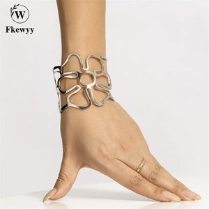 Geometric Flower Bangle Boho Style Bracelet Punk Personality