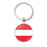 Country Flag Glass Keychain Set with 9 Flags
