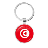 Country Flag Glass Keychain Set with 9 Flags