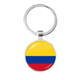 Country Flag Glass Keychain Set with 9 Flags