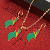 Guyana Flag Pendant Necklace Earrings - Guyana Jewelry