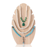 Flame Wood Necklace Rack Jewelry Holder Stand Display