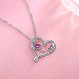 Flamingo Necklace 925 Sterling Silver with Cubic Zirconia