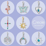 Colorful Flamingo Butterfly Charm Pendant 925 Sterling Silver