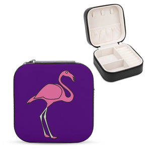 Flamingo Jewelry Storage Box Portable Organizer Travel Case Yellow Orange