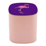 Flamingo Jewelry Storage Box Portable Organizer Travel Case Yellow Orange