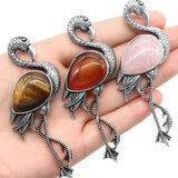 Flamingo Crystal Pendant Charms for Women Jewelry Healing