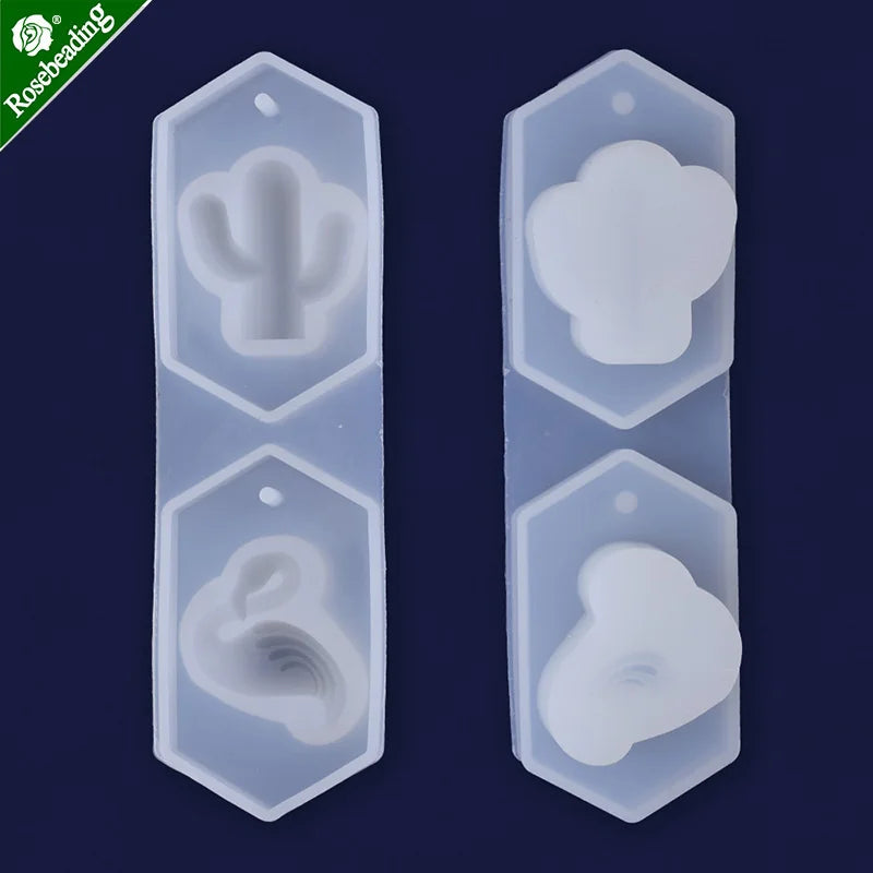 Flamingo Cactus Silicone Mold for Jewelry Charm Pendants