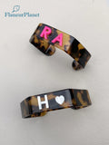Dainty Personalized Initials Tortoiseshell Cuff Bracelet