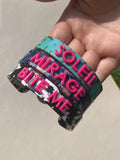 Personalized Name Cuff Bangle with Hot Pink Letters