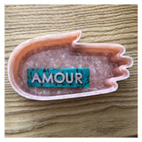 Classic Turquoise & Pink Word Hair Barrette