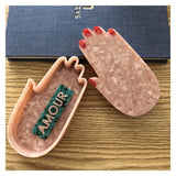 Classic Turquoise & Pink Word Hair Barrette