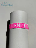 Neon Pink Smile Bead Bracelet
