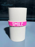 Neon Pink Smile Bead Bracelet