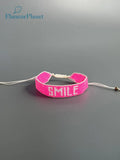 Neon Pink Smile Bead Bracelet