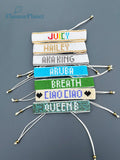 Boho Turquoise Bead Bracelet Letters for Beach Girl
