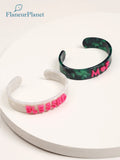 Personalized Name Initials Cellulose Acetate Bangle Bracelet