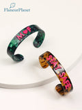 Personalized Name Initials Cellulose Acetate Bangle Bracelet