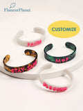 Personalized Name Initials Cellulose Acetate Bangle Bracelet