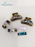 Vintage Acetate Bangle / Initials Bracelet